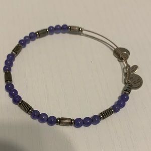 Alex and Ani beaded bracelet- silver- purple beads